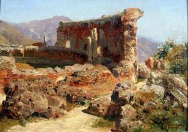 Ruderi A Taormina Oil Painting by Antonio Ferrigno