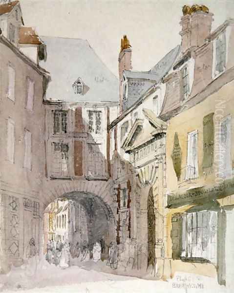 Place Barthelme, Paris, c.1829 Oil Painting by David Cox