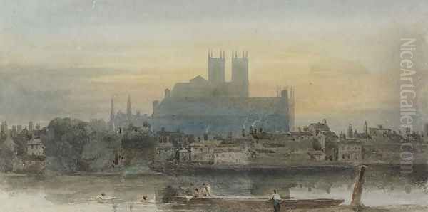 Westminster from Lambeth, c.1813 Oil Painting by David Cox