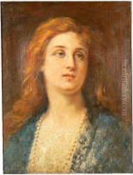 Ritratto Di Ragazza Bionda Oil Painting by Egisto Ferroni