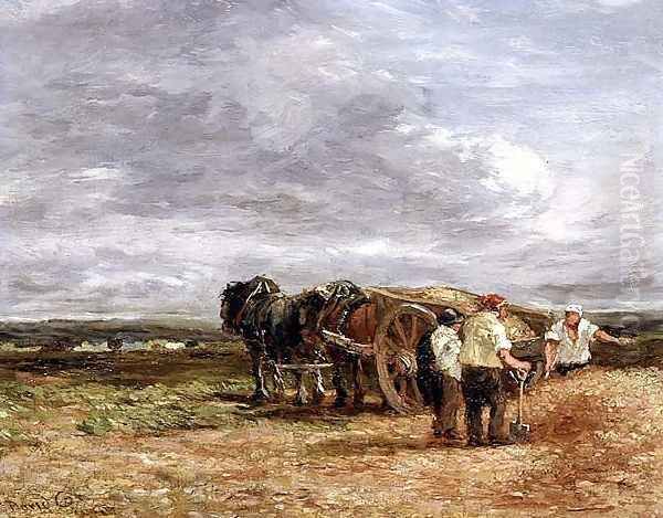 Carting Shingle Oil Painting by David Cox