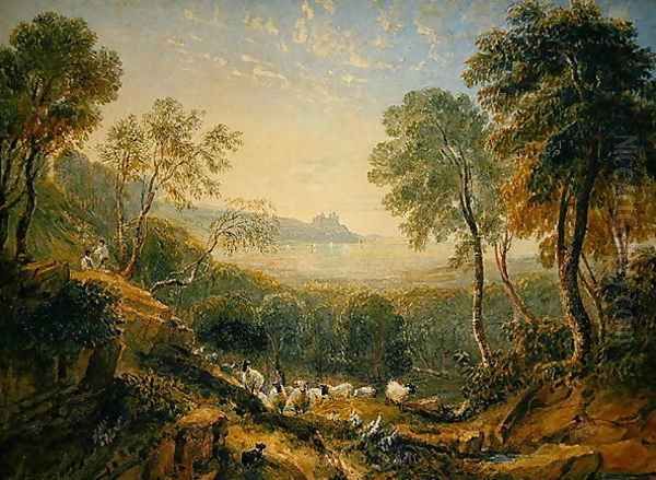 View of Harlech Castle Oil Painting by David Cox