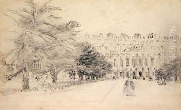 Hampton Court Palace, East Front Oil Painting by David Cox