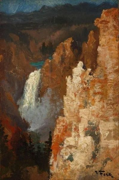 Yellowstone Falls Oil Painting by John Fery