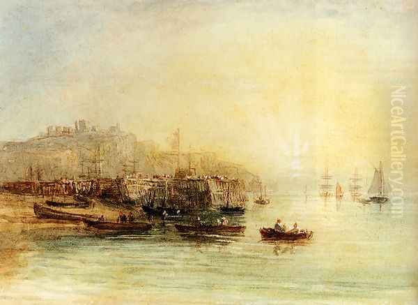 Fishing Boats at Dover Oil Painting by David Cox