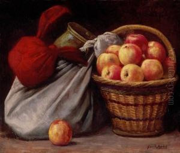 Still Life Of Apples Oil Painting by Arpad Feszty