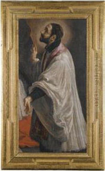 A Kneeling Cleric, Probably A Saint Oil Painting by Domenico Fetti