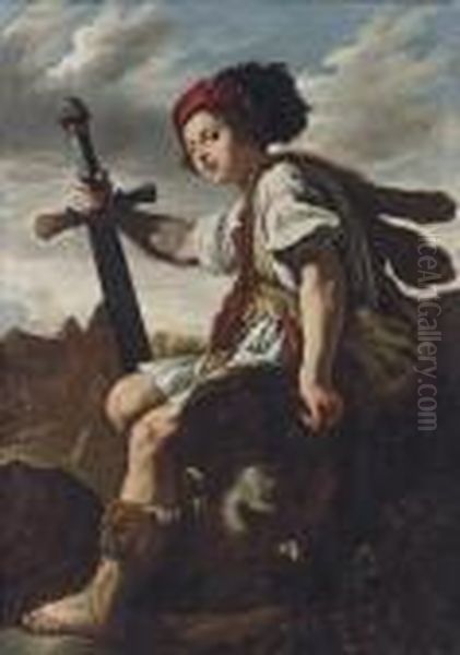 David With The Head Of Goliath Oil Painting by Domenico Fetti