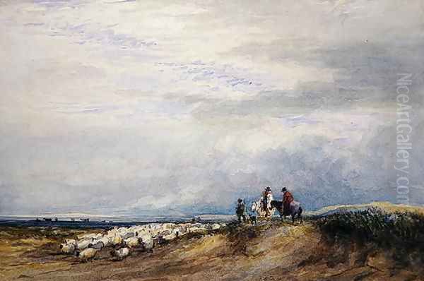 Riders at Ulverstone Oil Painting by David Cox