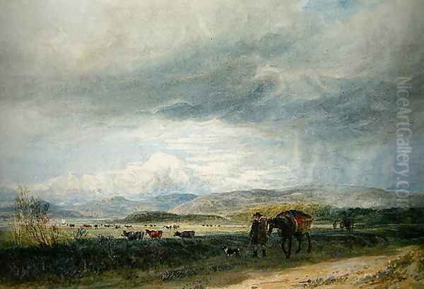 Ludwea Meadows Oil Painting by David Cox