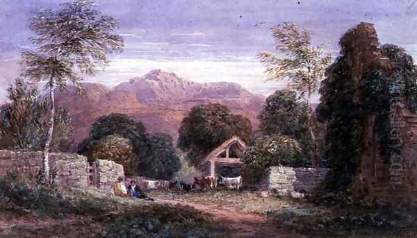 View of Cader Idris Oil Painting by David Cox