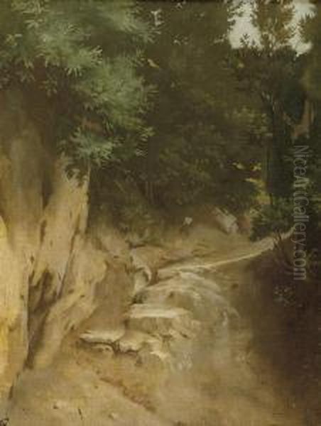 Study Of A Rocky Path Oil Painting by Anselm Feuerbach