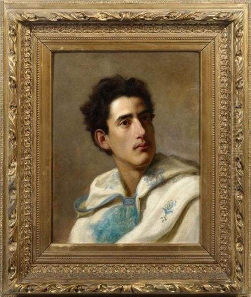 Portrait Eines Jungen Italieners Oil Painting by Anselm Feuerbach