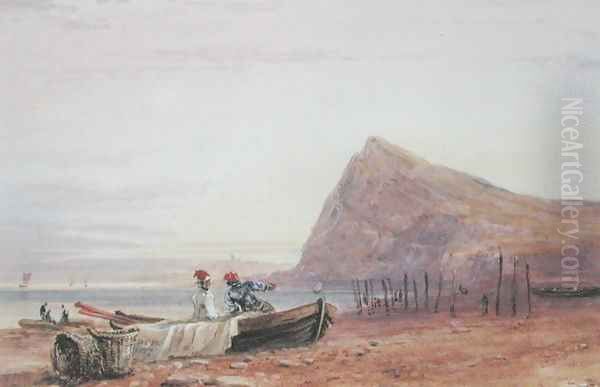 Shakespeare's Cliff, Dover, at Sunset, 1827 Oil Painting by David Cox