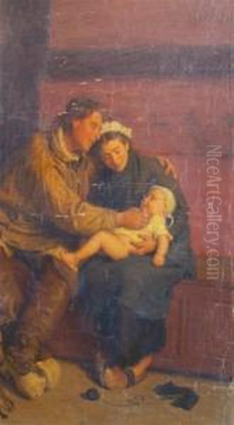 Family Time Oil Painting by Jacques Eugene Feyen