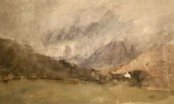 Capel Curig, Caernarvonshire, Wales Oil Painting by David Cox