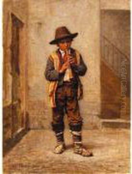 Joueur De Flute Oil Painting by Jacques Eugene Feyen