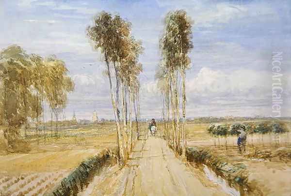 The Poplar Avenue Oil Painting by David Cox