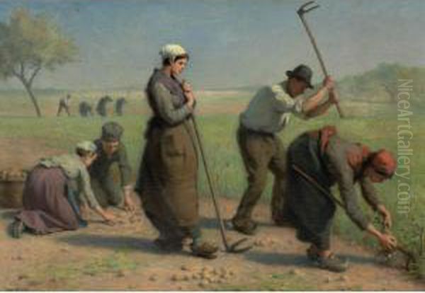 Les Moissonneurs Oil Painting by Jacques Eugene Feyen