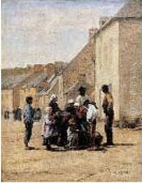 Le Panier Renverse A Cancale Oil Painting by Jacques Eugene Feyen