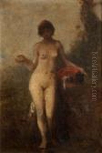 Nue Huile Sur Carton Oil Painting by Francois N. Auguste Feyen-Perrin