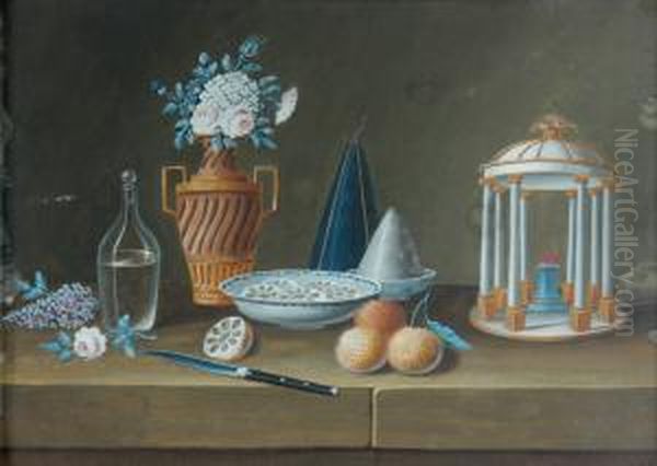 Nature Morte Au Pain De Sucre Et Aux Flammes De L'amour Oil Painting by Johann Rudolf Feyerabend