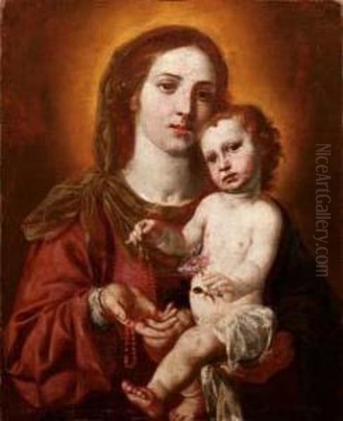 Madonna Col Bambino Oil Painting by Domenico Fiasella