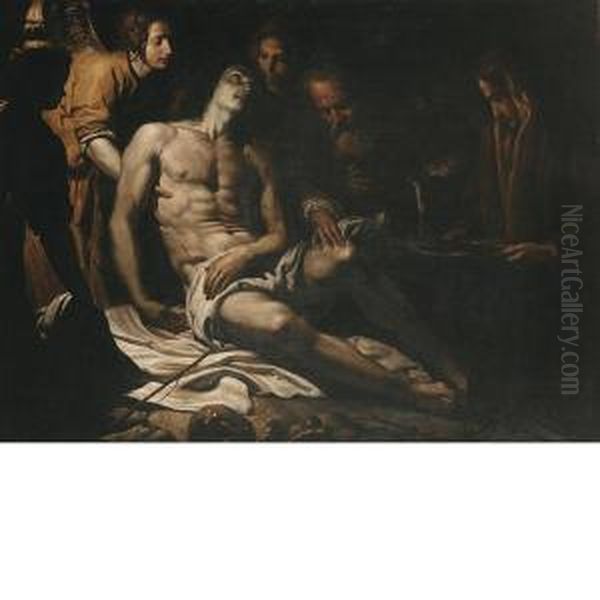 San Sebastiano Fatto Curare Da Santirene Oil Painting by Domenico Fiasella