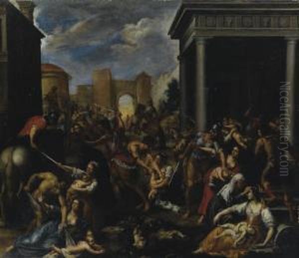 La Strage Degli Innocenti Oil Painting by Domenico Fiasella