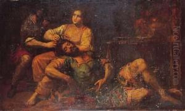 Samson Et Dalila. Oil Painting by Domenico Fiasella