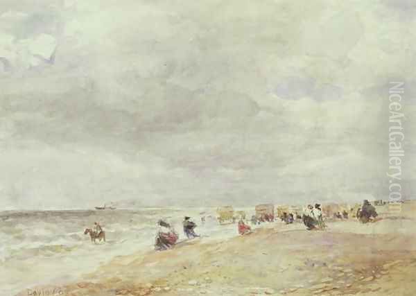 Rhyl Sands Oil Painting by David Cox