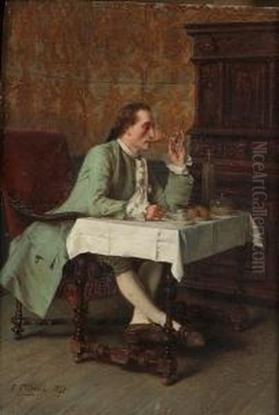 Le Gourmet Oil Painting by Benjamin Eugene Fichel