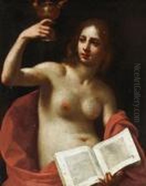 A Sibyl Oil Painting by Felice Ficherelli Il Riposo