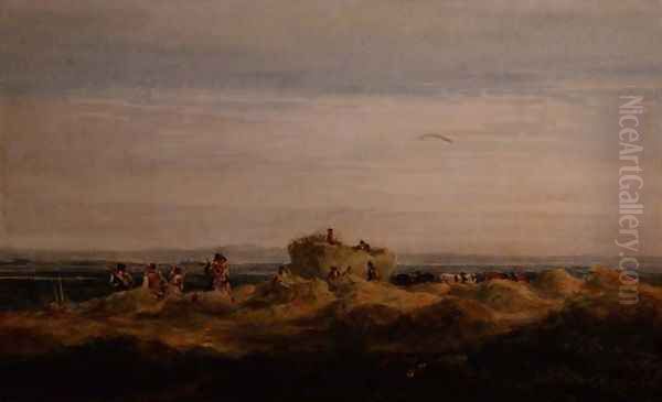 The Hayfield Oil Painting by David Cox