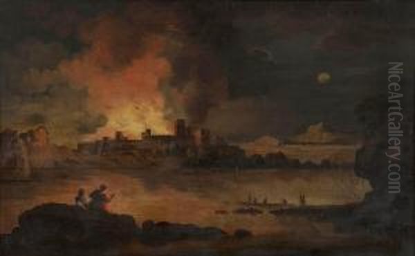 Incendio Al Castello Oil Painting by Francesco Fidanza