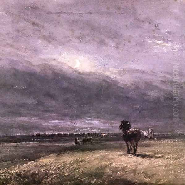 The Night Train Oil Painting by David Cox