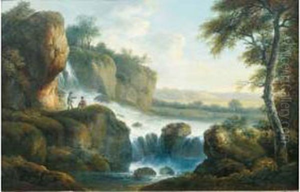 Paysage De Cascade Oil Painting by Francesco Fidanza