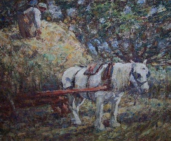 Horse And Cart Oil Painting by Harry Filder