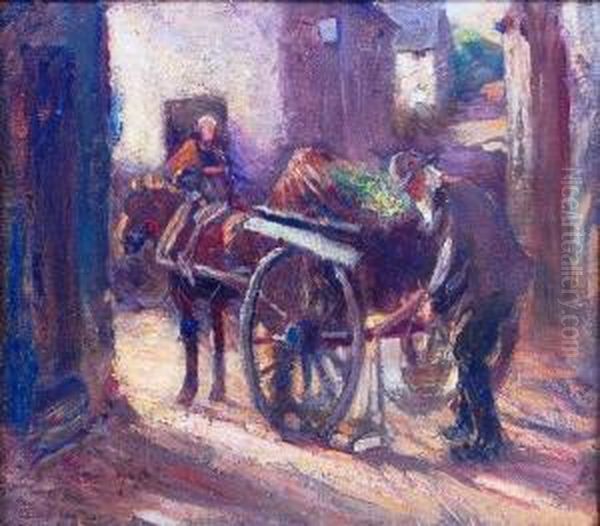 The Vegetable Cart Oil Painting by Harry Filder