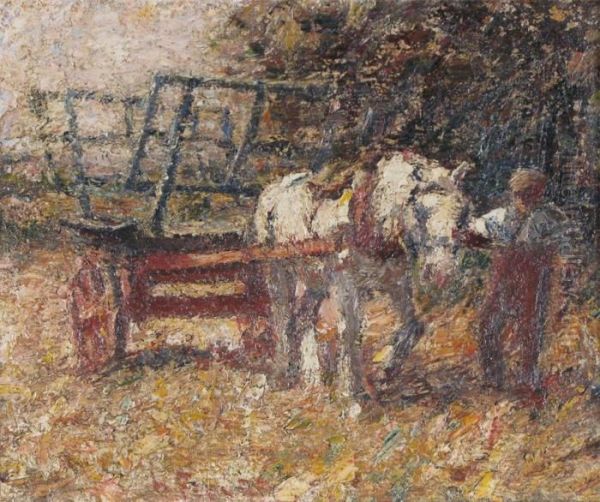 The Hay Wain; A Plough Team Oil Painting by Harry Filder