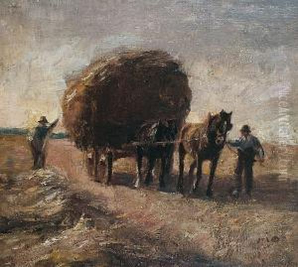 The Hay Cart Oil Painting by Harry Filder