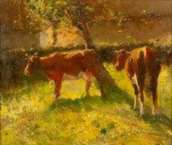 Nearly Milking Time Oil Painting by Harry Filder