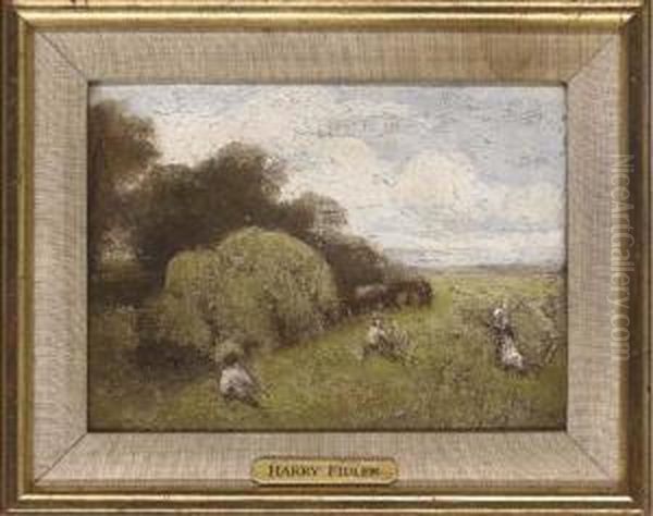 Figures In A Summer Meadow Oil Painting by Harry Filder