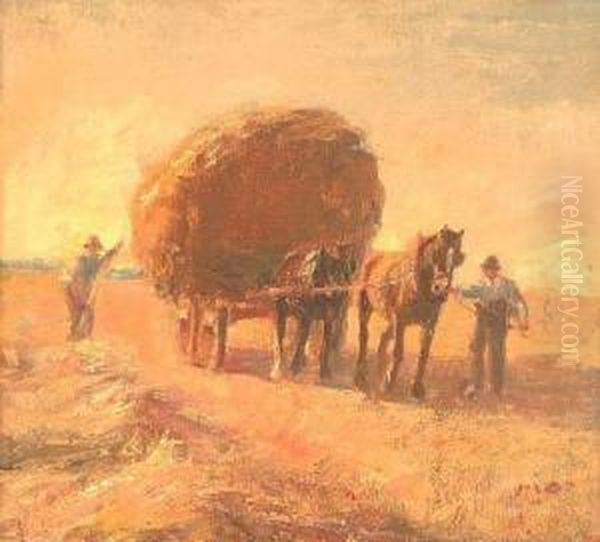 The Hay Wagon Oil Painting by Harry Filder