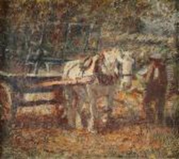 The Farm Cart Oil Painting by Harry Filder