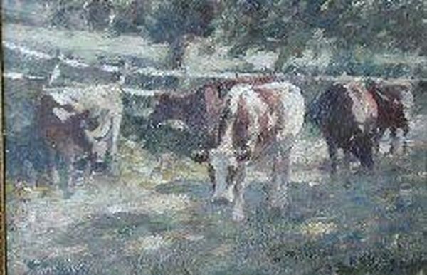 Cattle Oil Painting by Harry Filder