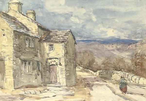 A figure on a lane Oil Painting by David Cox