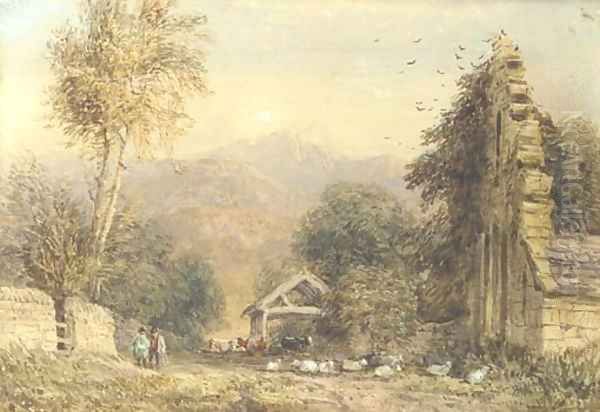 Cader Idris from Kymmer Valley, North Wales Oil Painting by David Cox