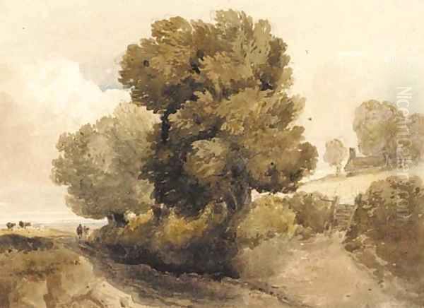 Near Dulwich Oil Painting by David Cox