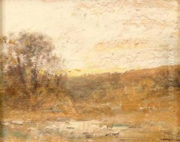 Tonalist Landscape At Sunrise Oil Painting by Edward Loyal Field